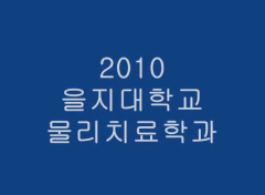 2010 물리치료학과 행사 모음집
